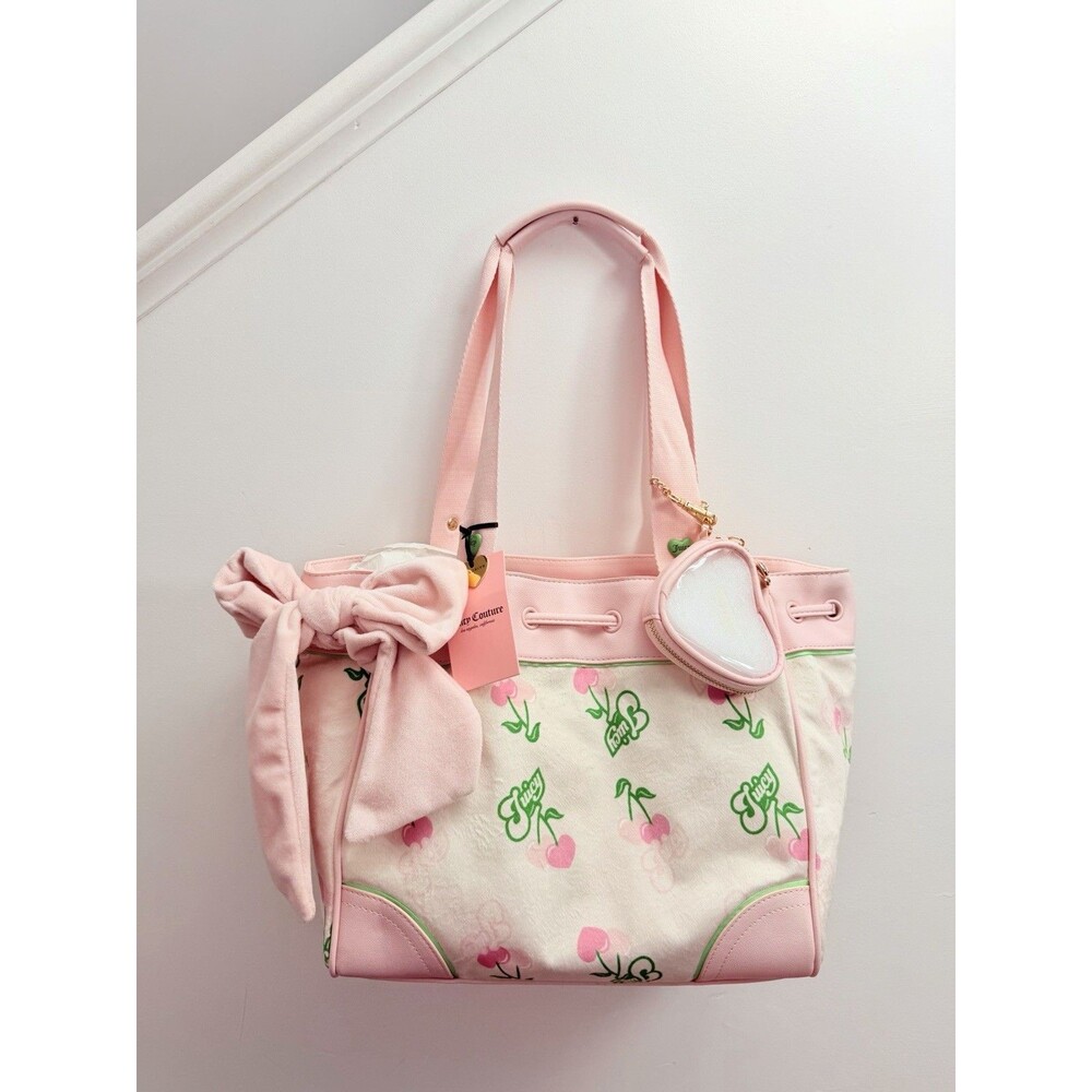 Juicy Couture Retro Cherry Daydreamer Tote Bag Cream Multi New with Tags
